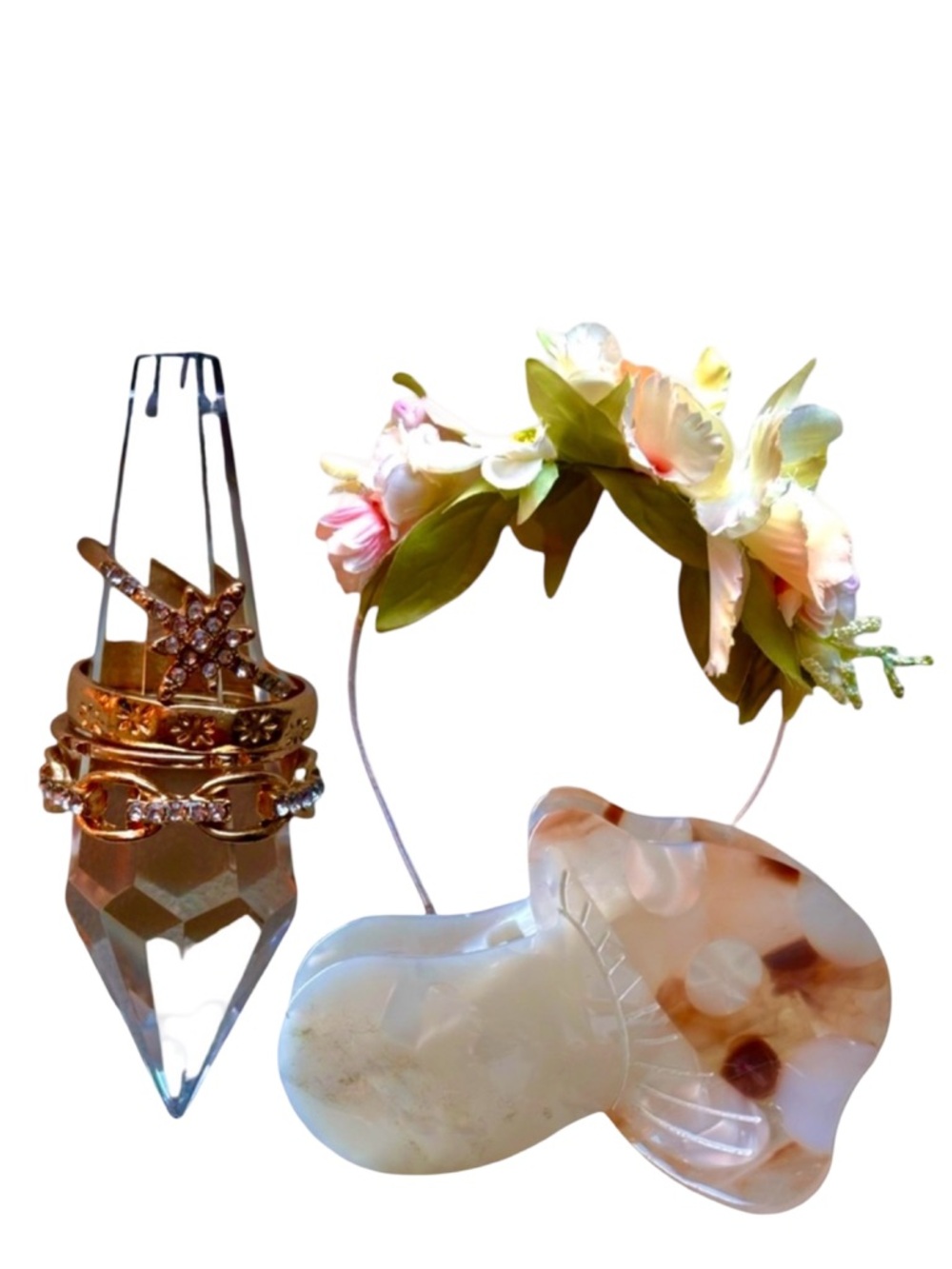 🍄‍🟫Day Trippin' Vibe Capsule: Headband, Shroom Claw, and Four Stackable Rings